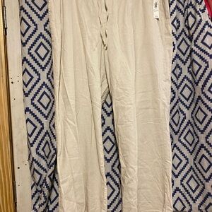 Old Navy Beige Wide Leg Linen Pants